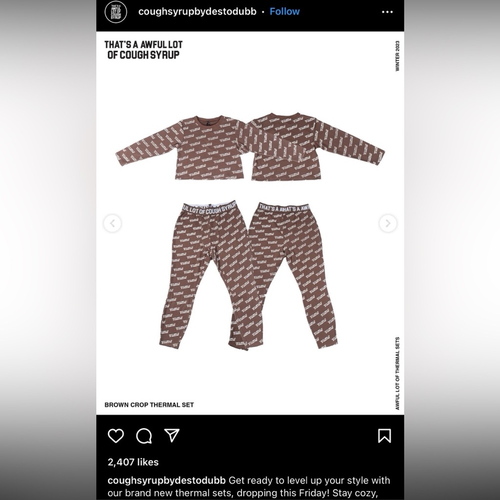 That’s A Awful Lot Of Cough Syrup Mocha Thermal Set